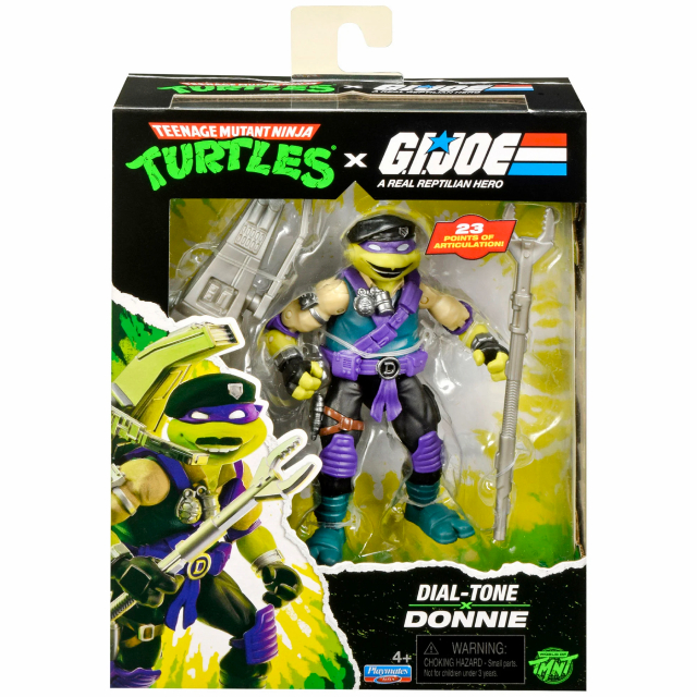 ティーンエイジ・ミュータント・ニンジャ・タートルズ x G.I.ジョー コラボシリーズ プレイメイツ 4.5インチ ベーシックフィギュア ドナテロ x ダイヤルトーン