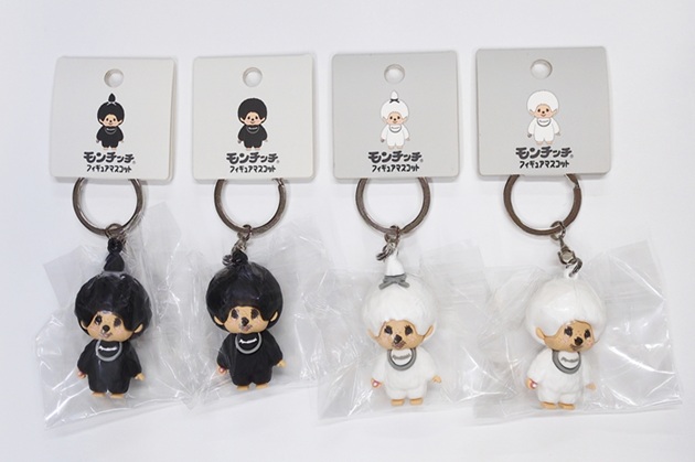 キーリング付フィギュアマスコット　ブラック＆ホワイト