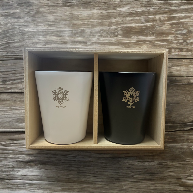 ペアタンブラーギフト：アイヌ文様ステンレスタンブラー（特製桐箱入り）