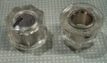 【ノブ】インチタイプ（6.35mm)：ねじ固定式　Small Hex（No　Skirt)　透明クリア