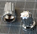 【ノブ】シルバーメッキプラスチック6mmタイプ：スプリット方式（ギザギザシャフト用）　【１０個１セット】　