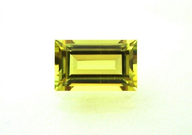 【高品質ルース】ザンビア産　カナリートルマリン　1.13カラット　バゲットシェイプ8ｘ5mm