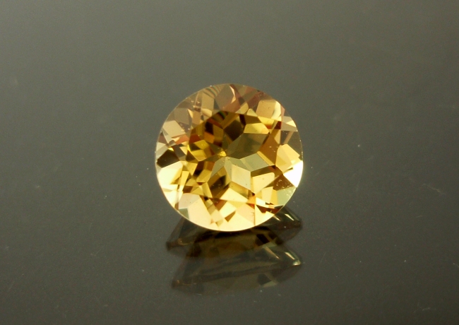 ザンビア産カナリートルマリン☆ラウンドシェイプ☆約５mm☆0.48ct.
