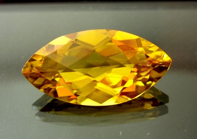 ザンビア産ゴールデントルマリン☆マーキスチェッカートップ18x9mm☆5.33ct.