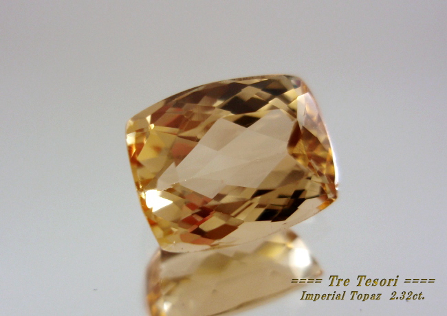 【アクセサリールース】ブラジル産インペリアルトパーズルース約2.3ct.UP　クッションシェイプ9ｘ7mm
