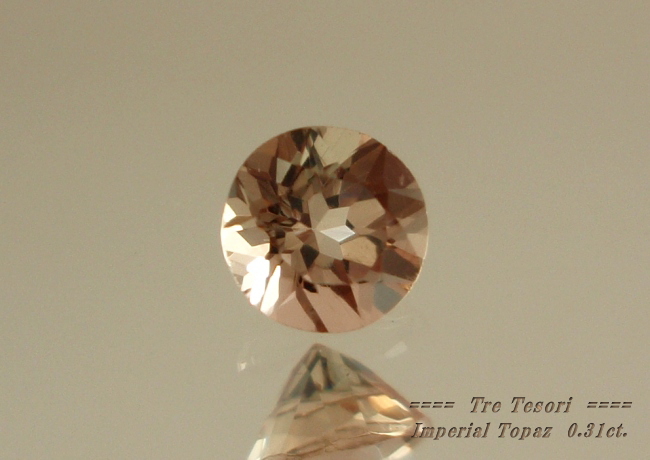 【アクセサリールース】ブラジル産インペリアルトパーズルース０．３ct.UP　ラウンドシェイプ４ｍｍ