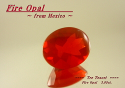 【アクセサリールース】鮮やかなオレンジ色！メキシコ産ファイアオパールルース3.09ｃｔ．オーバルシェイプ11ｘ9mmバフトップ