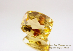 【アクセサリールース】ブラジル産インペリアルトパーズルース約2.95ct.　クッションシェイプ9ｘ7mm