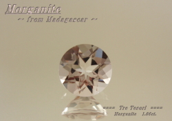 【アクセサリールース】ダイヤのような輝き！！マダガスカル産モルガナイト（ベリル）ルース１.06ｃｔ．ラウンドシェイプ７ｍｍ