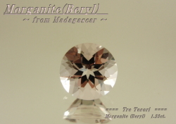【アクセサリールース】ダイヤのような輝き！！マダガスカル産モルガナイト（ベリル）ルース１.23ｃｔ．ラウンドシェイプ７ｍｍ