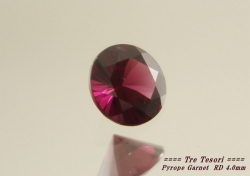 【アクセサリー】アリゾナ（アメリカ）産パイロープガーネットルース0.24ｃｔ．UP　ラウンドシェイプ約4.0mm
