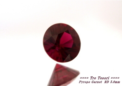 【アクセサリールース】アリゾナ（アメリカ）産パイロープガーネットルース0.42ｃｔ．UP　ラウンドシェイプ約5.0mm