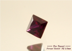 【アクセサリールース】アリゾナ（アメリカ）産パイロープガーネットルース0.07ｃｔ．UP　スクエアシェイプ約2.5mm