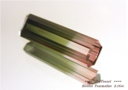 【高品質ルース】ナイジェリア産バイカラートルマリンルース2.18ｃｔ．オクタゴンシェイプ約16.6ｘ4.7mm