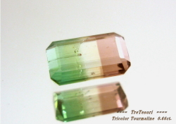 【アクセサリー】ブラジル産トリカラートルマリンルース0.66ｃｔ．オクタゴンシェイプ　約7ｘ4mm