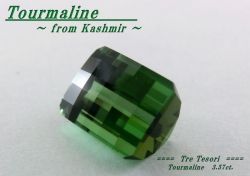 カシミール産グリーントルマリン☆オクタゴンシェイプチェッカーカット☆9x7mm☆3.57ct.