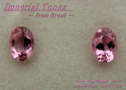 ブラジル産インペリアルトパーズ☆オーバルシェイプ7ｘ5mm☆約1.95ct☆ペアセット