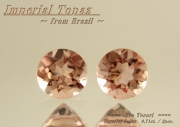 【アクセサリールース】【ペアルース】ブラジル産インペリアルトパーズルース約 0.71ct.ラウンドシェイプ4.2mm