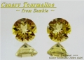 ザンビア産カナリートルマリン☆ラウンド5ｍｍ（ペアセット）☆トータル1.02ct.