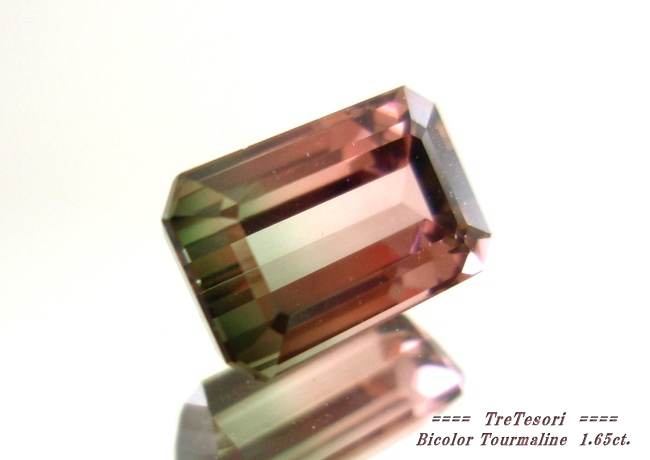 ナイジェリア産バイカラートルマリン☆オクタゴンシェープ☆8.3x5.4mm☆1.65ct.