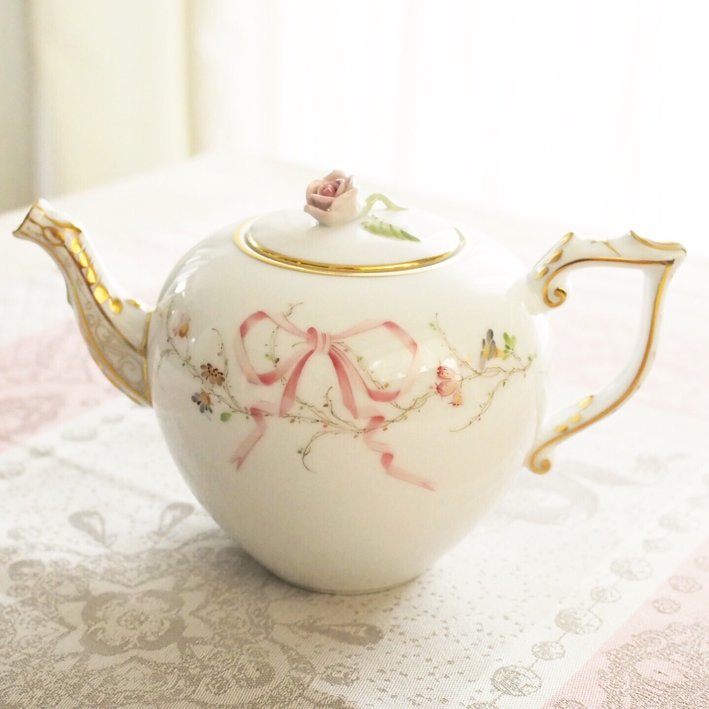 ☆御会員様専用価格☆ Herend ヘレンド エデン桜ピンク　シンプル　ティーポット　約800ml