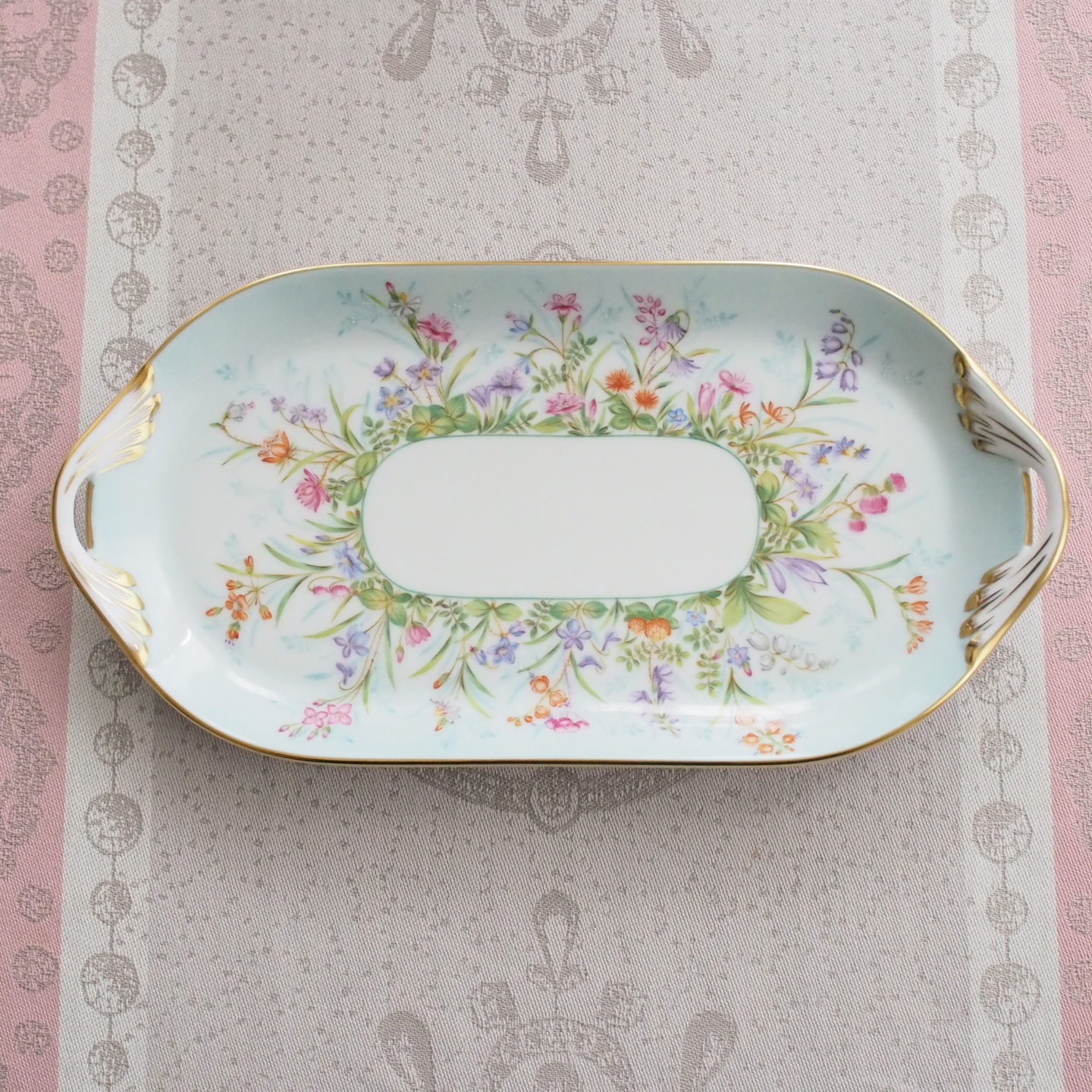 ☆次回入荷よりNew Price☆御会員様専用価格☆マスターペインター作品☆  ヘレンド QS フォーシーズン　サンドウィッチ・サービストレイ　約23cm