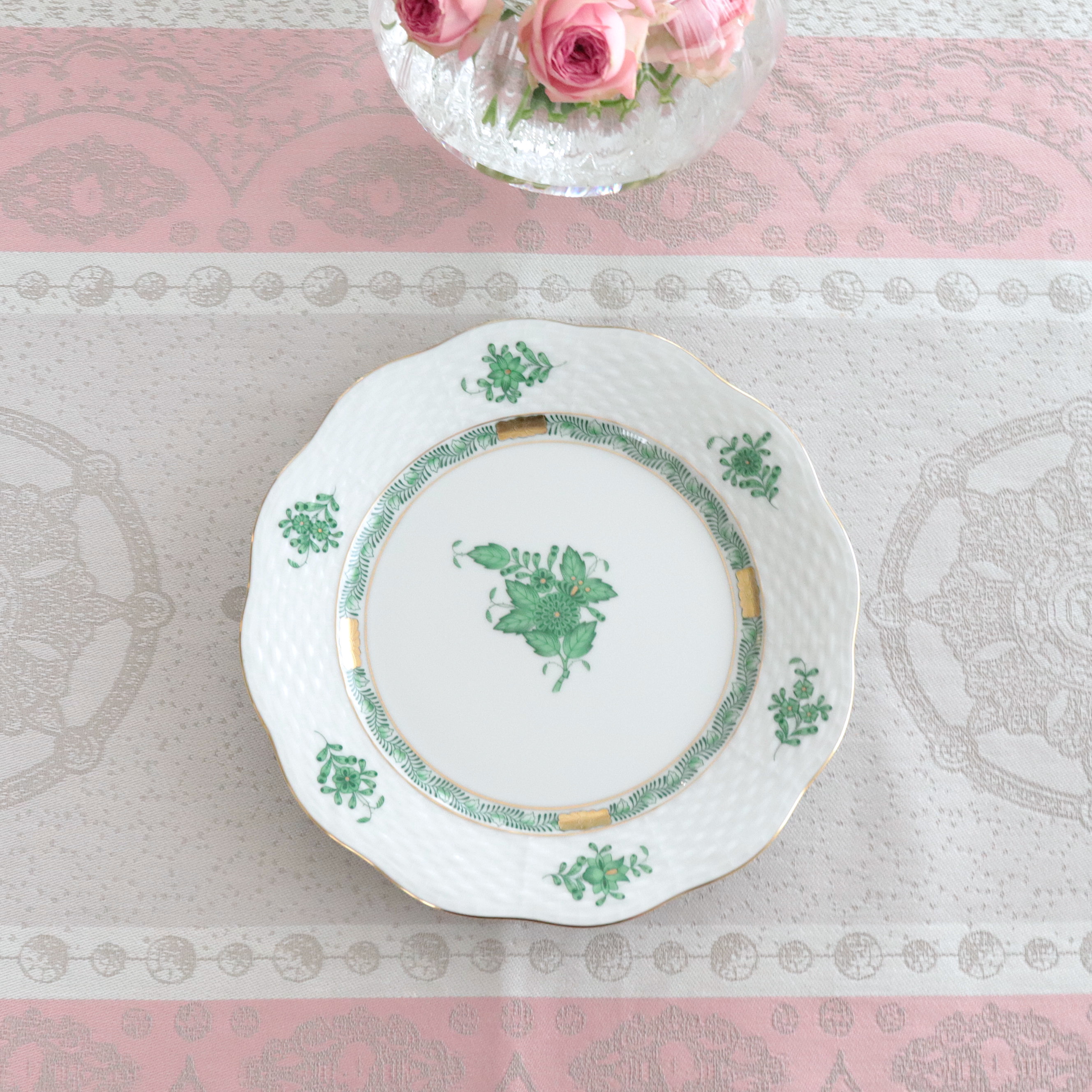 ☆ラスト2点☆新入荷☆Herend ヘレンド　AV アポニーグリーン　19cm プレート　（*2枚目お写真右側1枚）