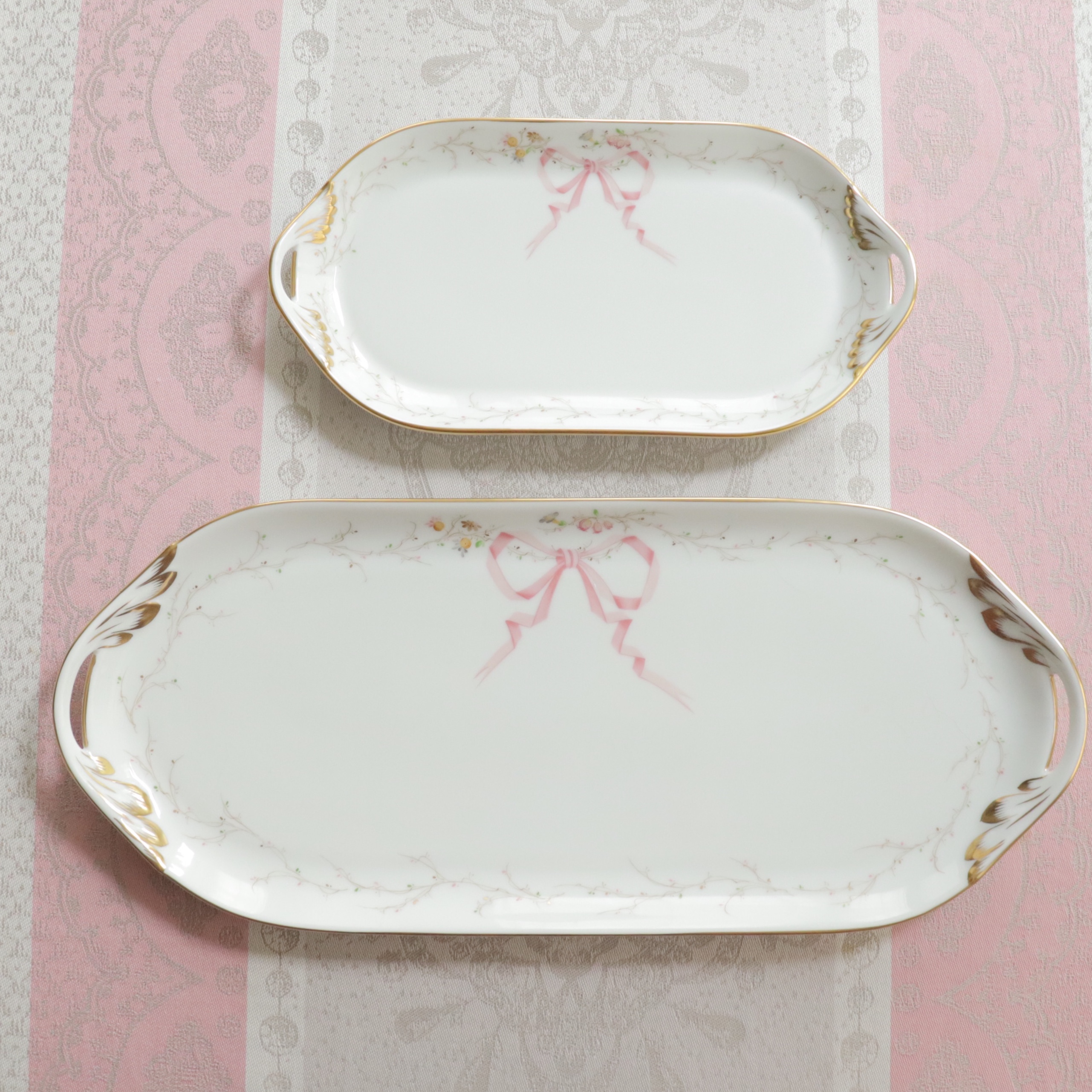 ☆再入荷☆　Herend ヘレンド エデン桜ピンクシンプル　サンドウィッチプレートラージサイズ　*大きいプレートのみ（その他は付属しません）