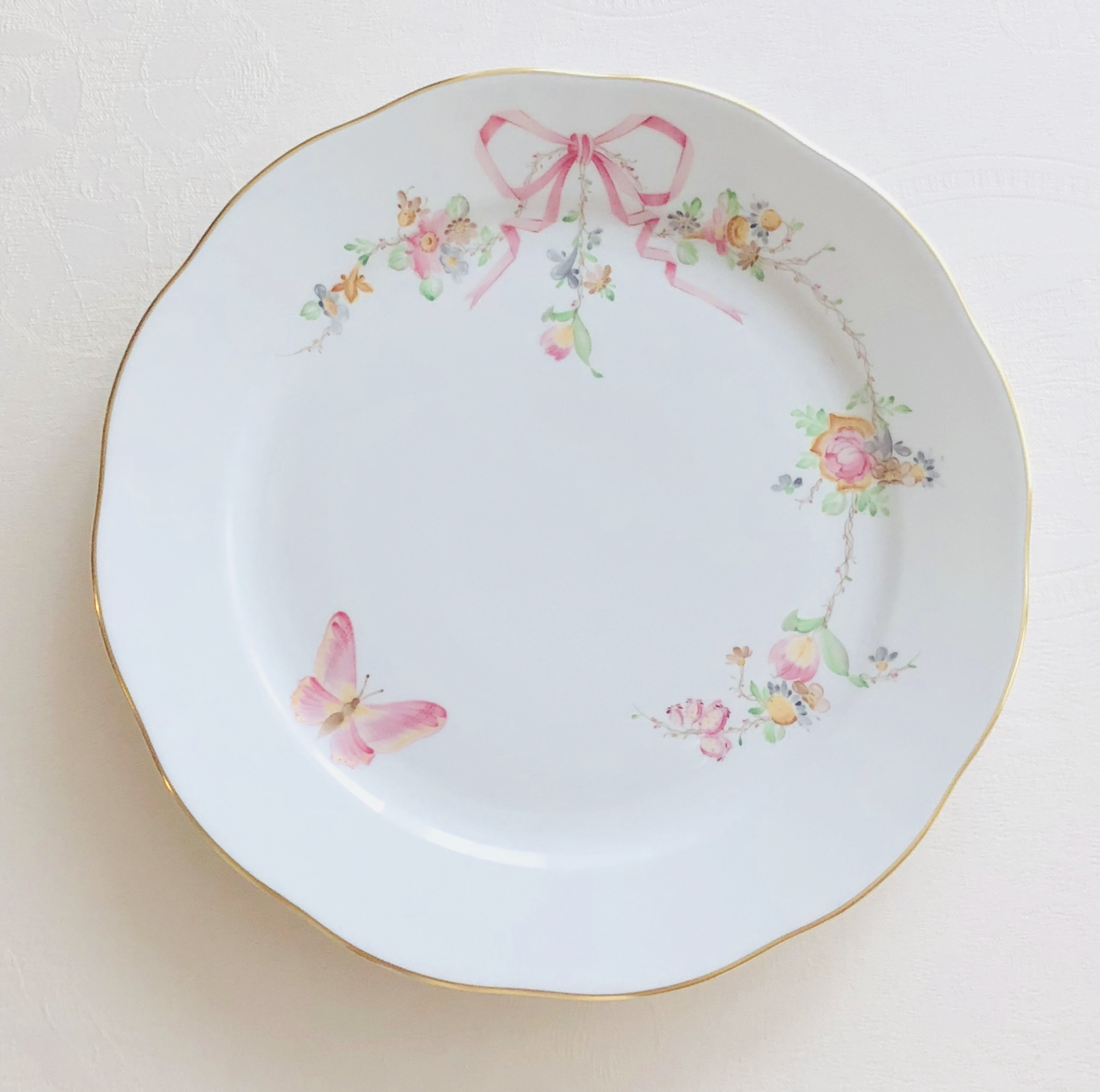 Herend Eden エデン桜ピンク フルデザインバージョン　ディナープレート　25cm ☆ディナープレートのみ。デザートサイズは別売です。