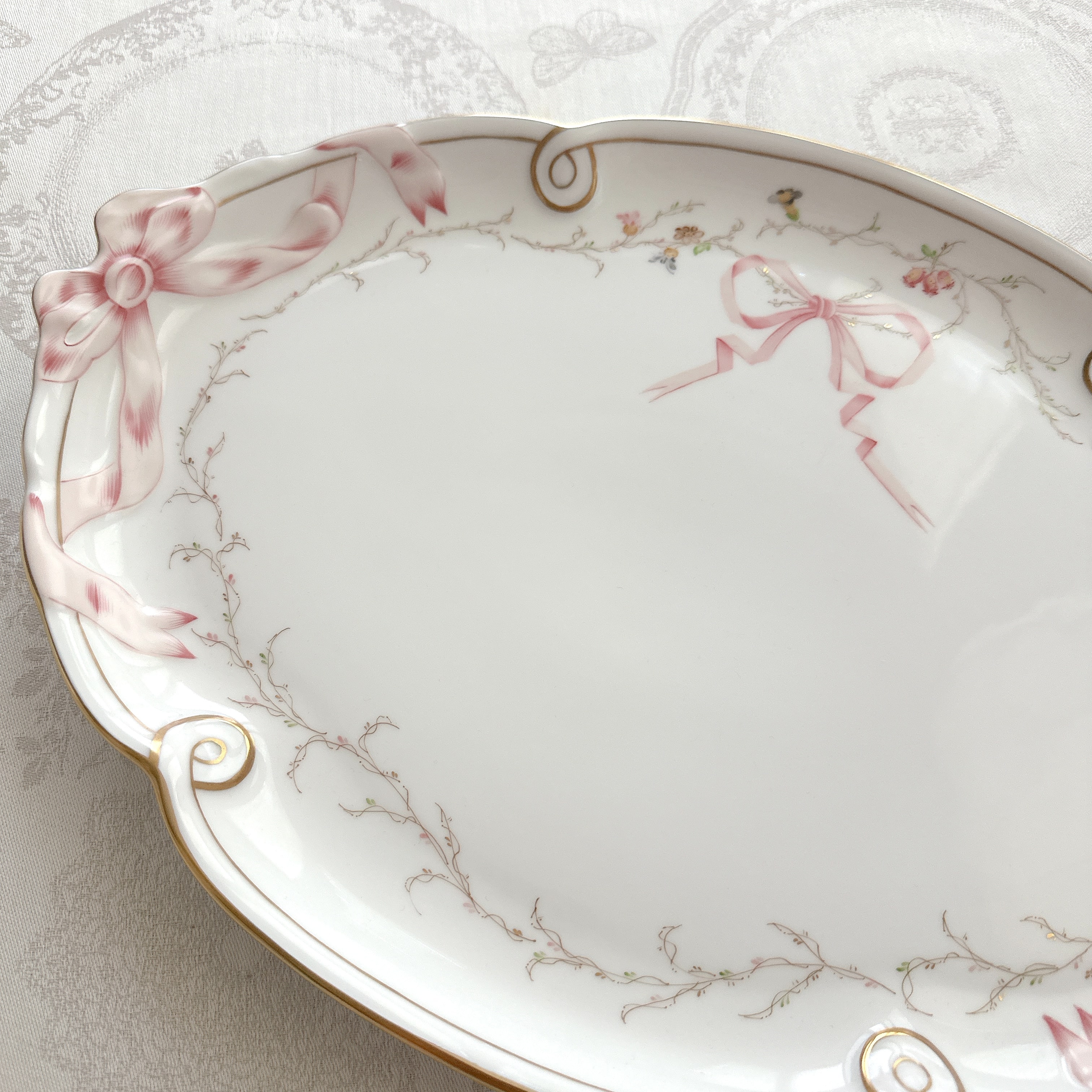 Herend ヘレンド　エデン桜ピンクシンプルバージョン　リボントレイ