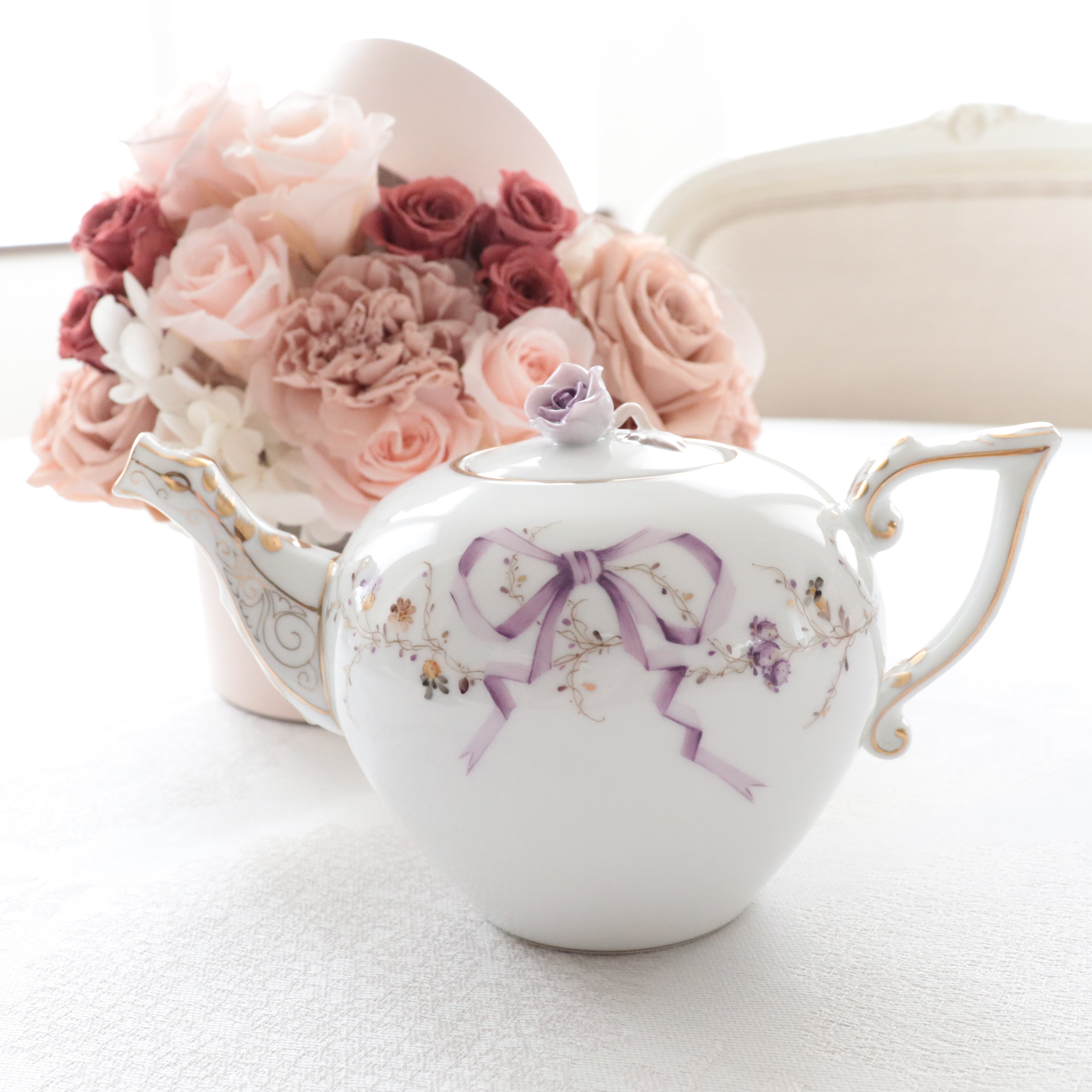 ☆NEW☆御会員様専用☆ Herend ヘレンド エデンパープル　シンプル　ティーポット　約400ml