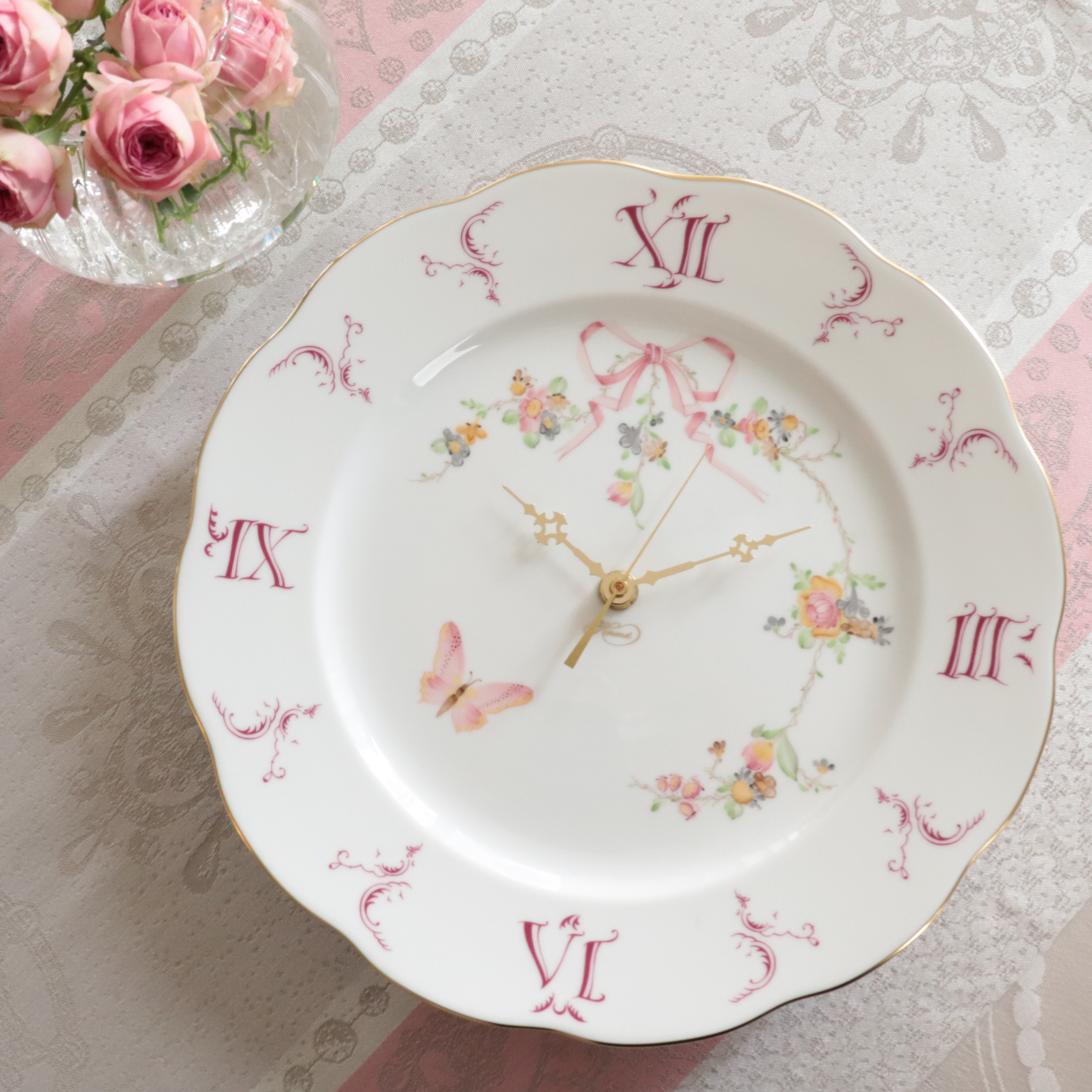 ☆お取り寄せ品☆お届けまで６ヶ月前後☆ギフトボックス付き☆ EDEN エデン桜ピンク　ウォールクロック