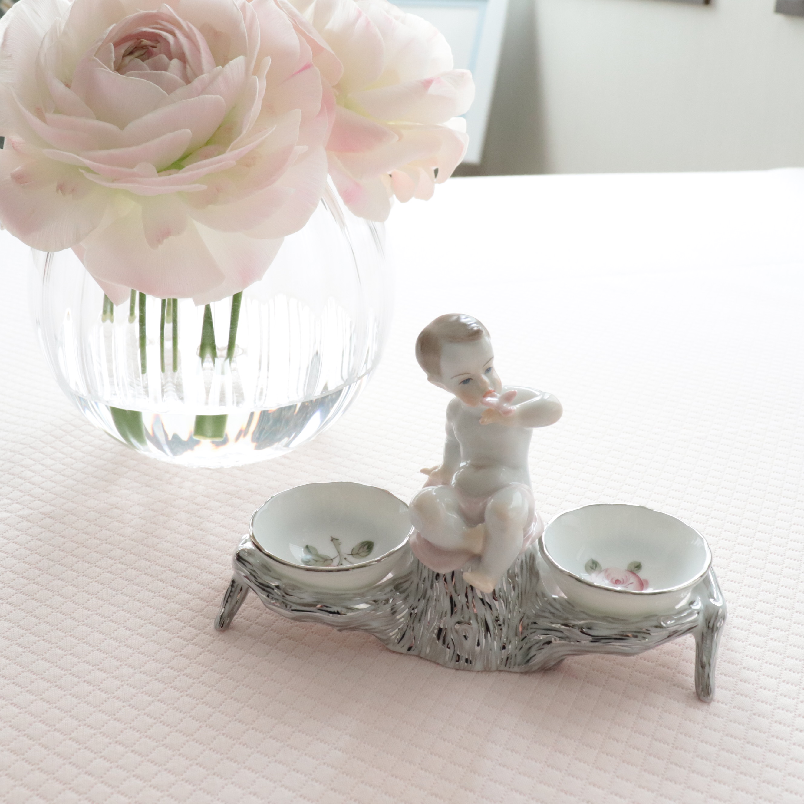 ☆レア☆ Herend ヘレンド ウィーンの薔薇プラチナ 　ツインセラー　プット・天使モチーフ