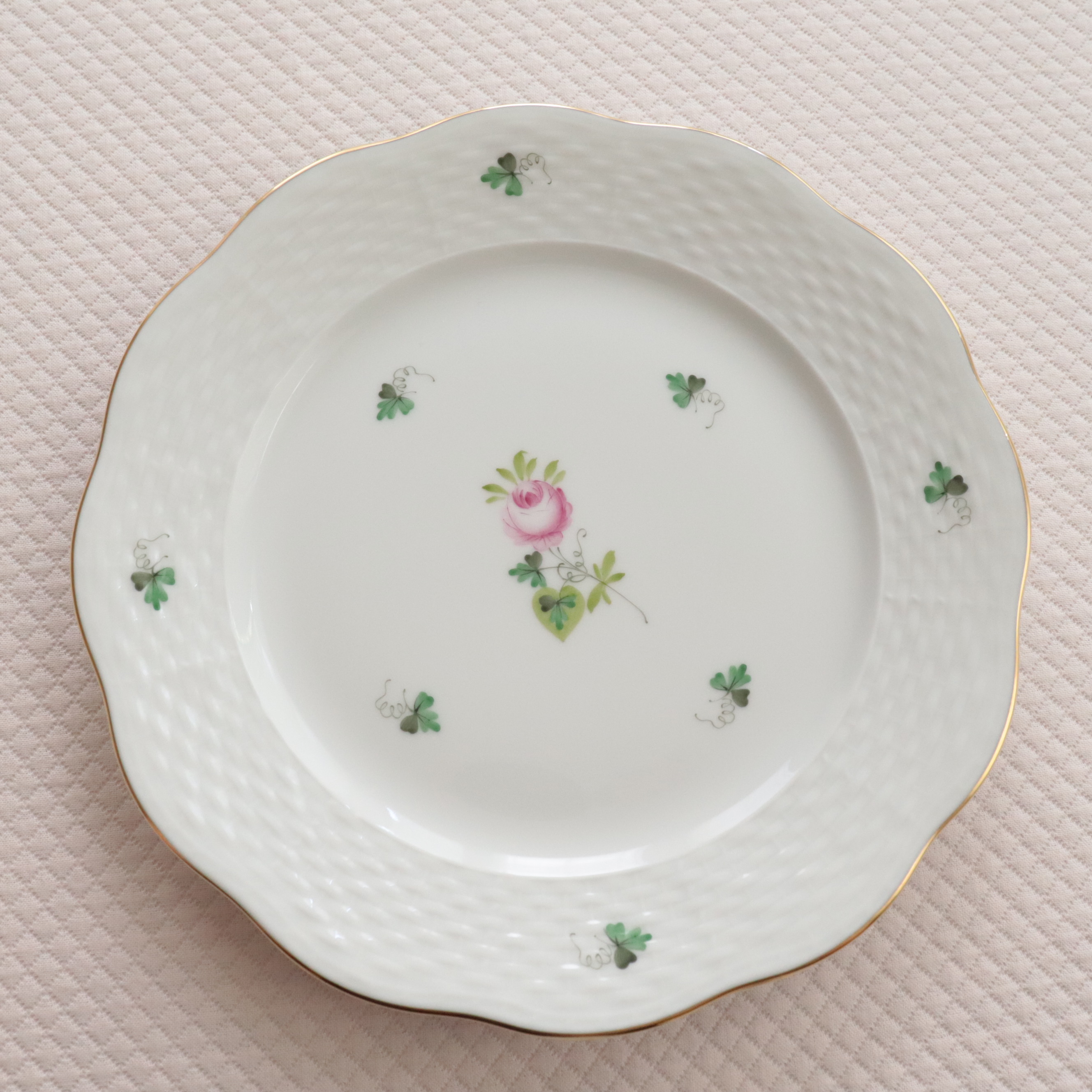 ヘレンド VRHS ウィーンの薔薇シンプルゴールド デザートプレート19cm