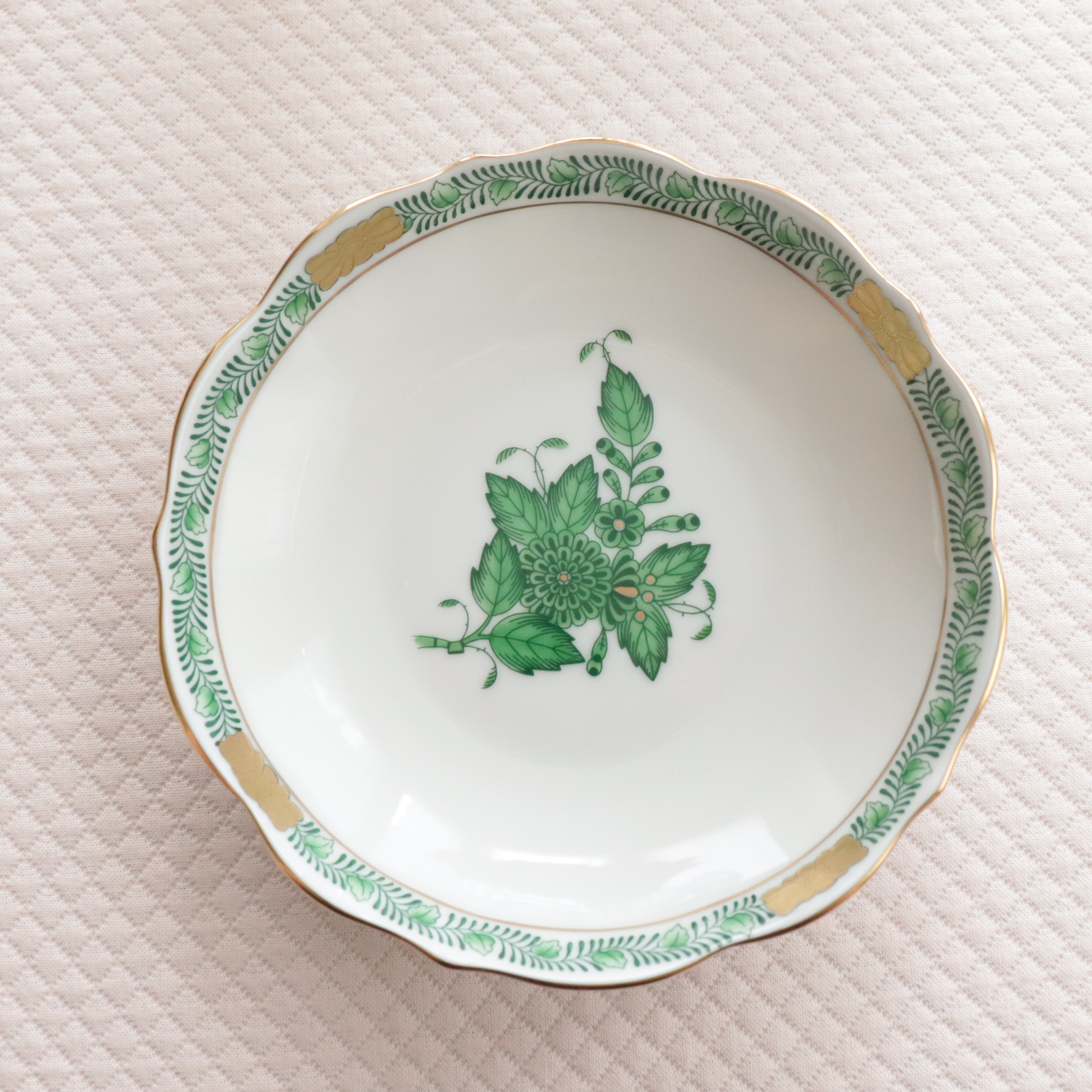☆ラスト2点☆新入荷☆Herend ヘレンド　AV アポニーグリーン　スモールディッシュ (*スモールディッシュのみのご案内。ボウル＆レンゲは別売です。）