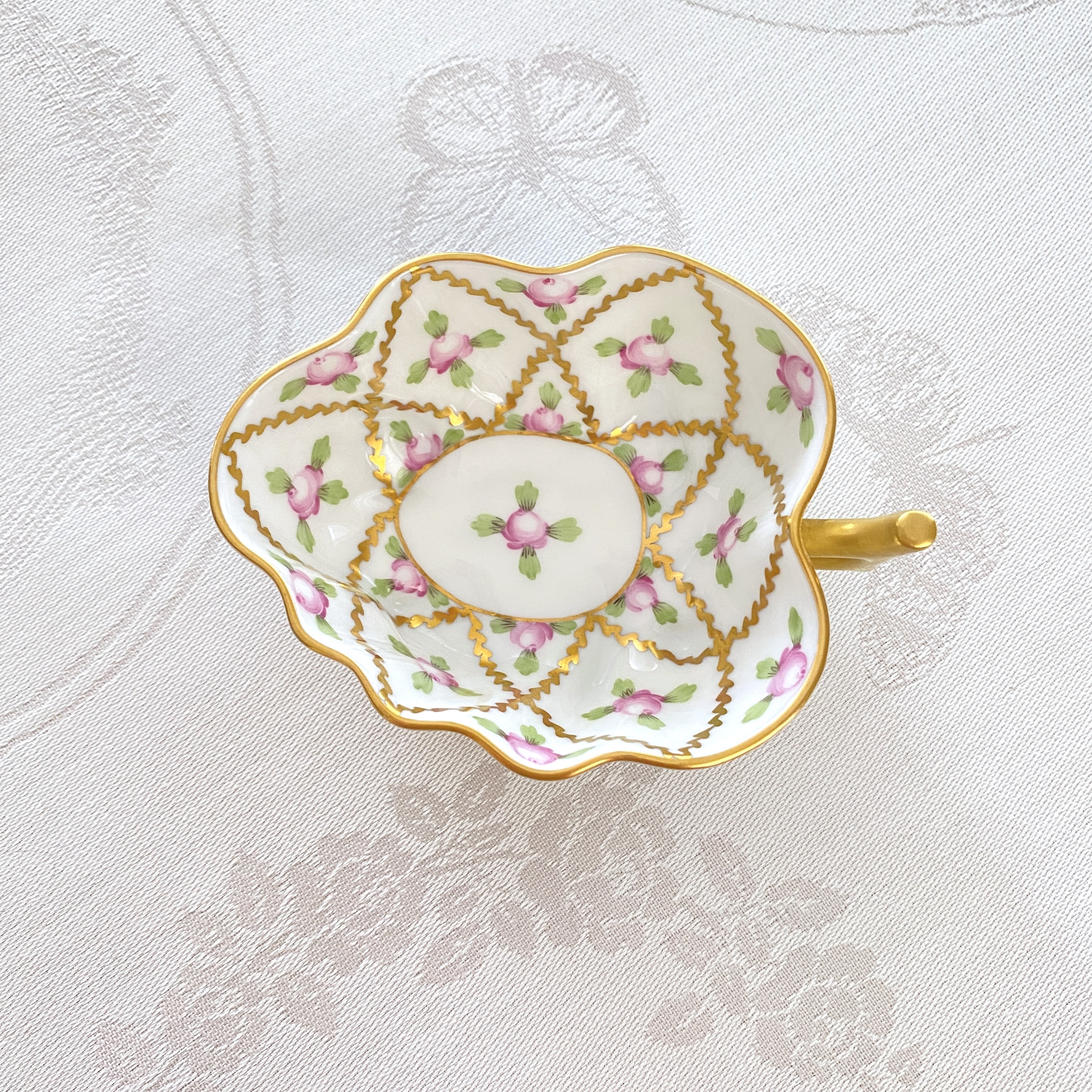 ヘレンド　SPROG 02492-0-00 セーブル風小薔薇金彩 オープンシュガー