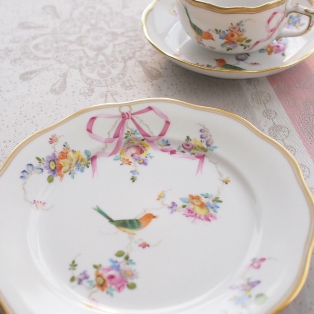 【美品 送料込み】ヘレンド 地中海の庭 透かしプレート オープンワーク ＪＭ 美品 送料込み】ヘレンド 地中海の庭 透かしプレート オープンワーク