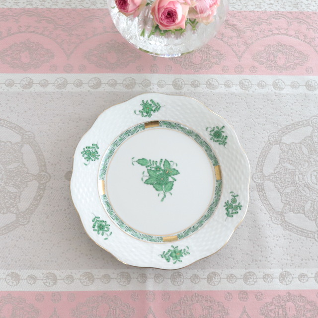 ☆ラスト2点☆新入荷☆Herend ヘレンド　AV アポニーグリーン　19cm プレート　（*2枚目お写真右側1枚）