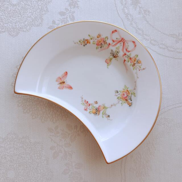 Herend ヘレンド　EDEN桜ピンク　クレセント（三日月）プレート