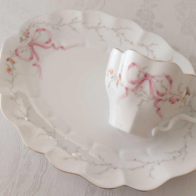 ☆Sold Out☆ Herend ヘレンド　エデン桜ピンクシンプル　テニスセット（スナックセット）