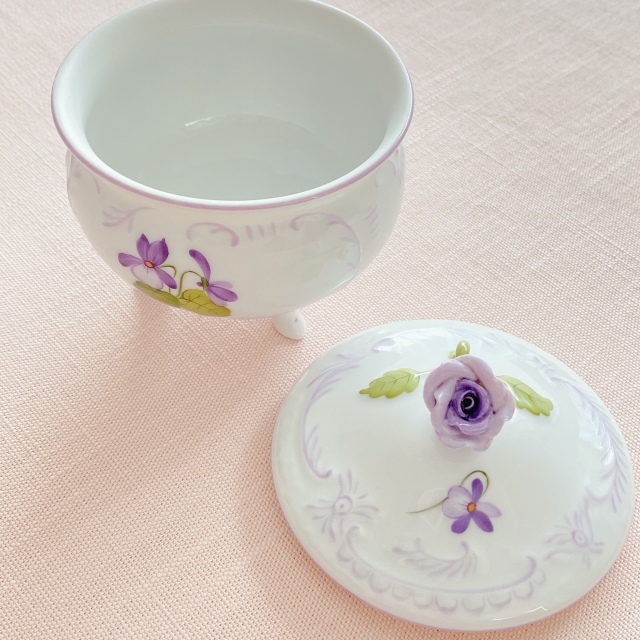 ヘレンド バイオレットすみれの花 マルボンボン薔薇 ヘレンド