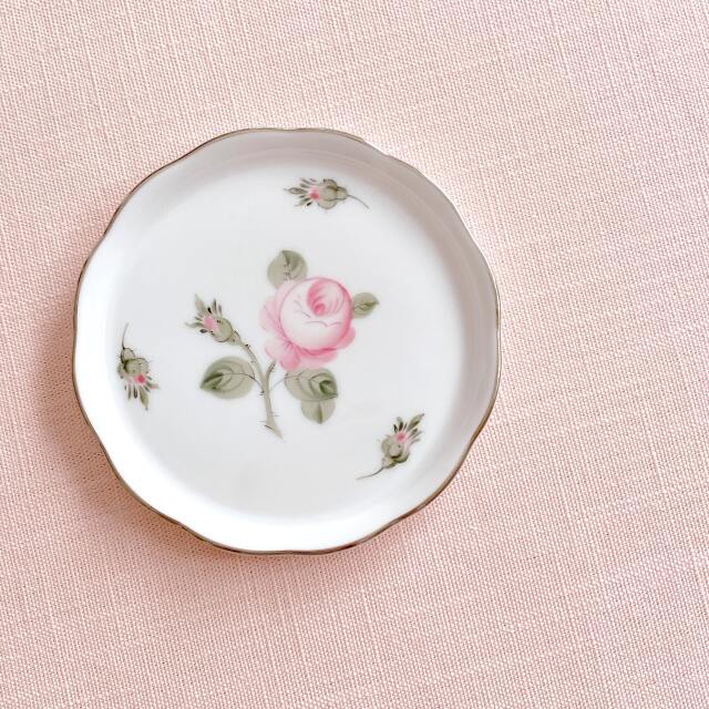 ヘレンド　Herend ウィーンの薔薇プラチナ　プチプレート　10cm