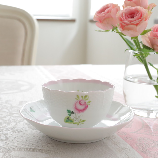 ヘレンド ウィーンの薔薇 ピンク オリエンタル風 ティーボウル