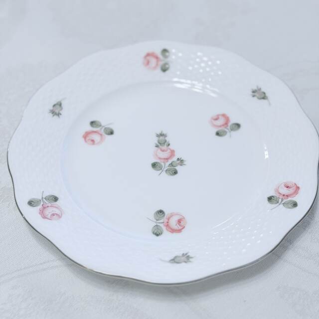 Herend ヘレンド　ウィーンの薔薇プラチナシリーズ ラージプレート　約21cm