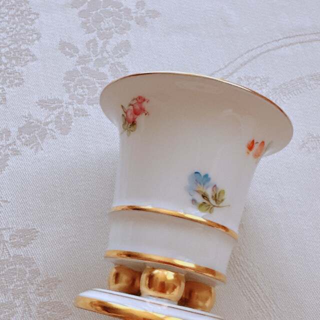 HERENDヘレンドミルフルール蓋付ミニベース花瓶フラワーベースレア貴重稀少新品 Herend ヘレンド ミルフルール 脚付ミニフラワーベース