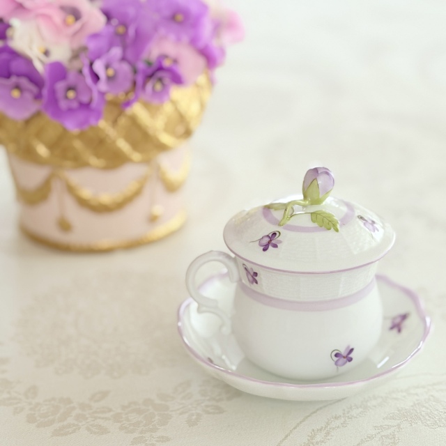 ☆ラスト1セット☆ Herend ヘレンド バイオレットライラック クリーム