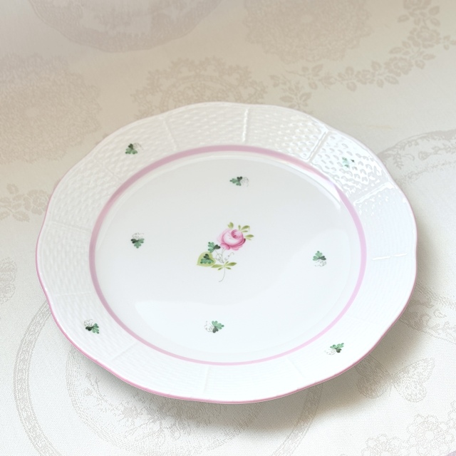 Herend ヘレンド　ウィーンの薔薇ピンクシリーズ　ディナープレート　25cm