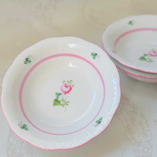 Herend ヘレンド ウィーンの薔薇ピンクシリーズ フルーツボウル