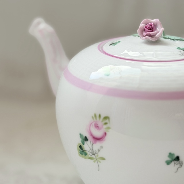 Herend ヘレンド ウィーンの薔薇ピンク ティーポット 800ml