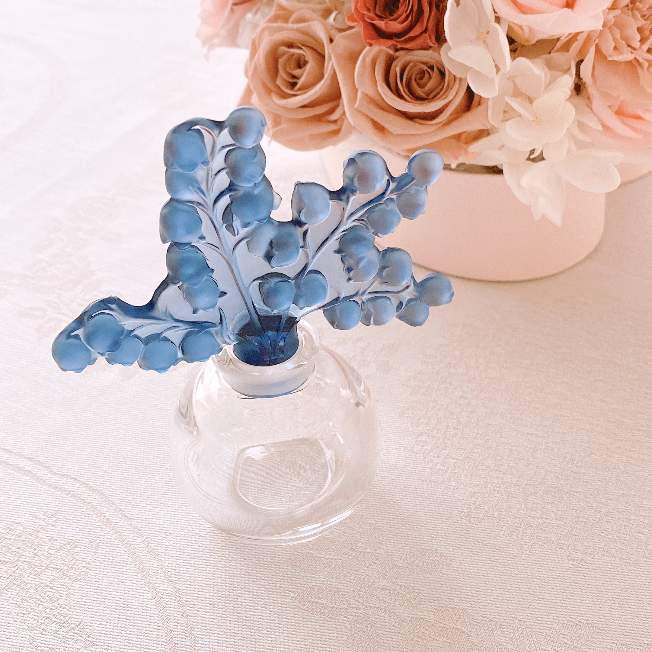 ☆ラスト1点☆ LALIQUE ラリック　クレールフォンテーヌ　すずらん　パフュームボトル ミッドナイトブルー